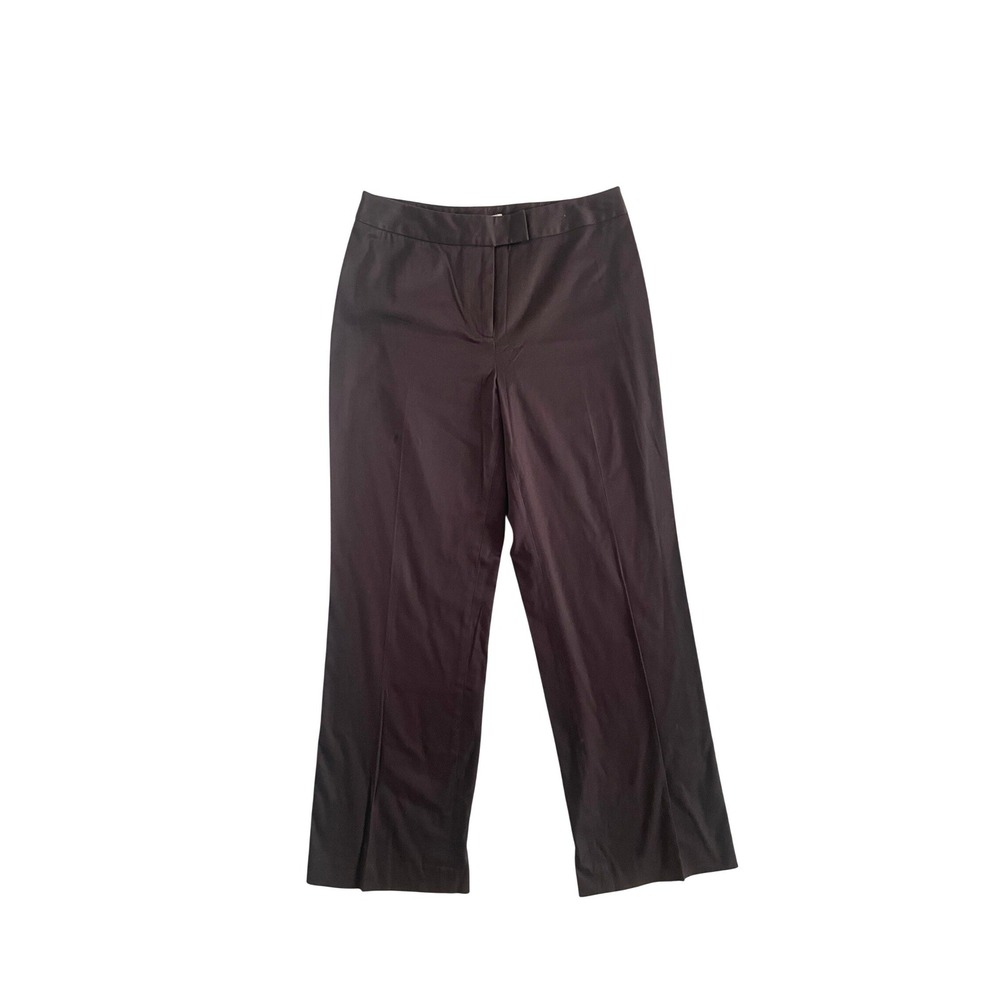 Y2K Brown Cotton Blend Straight Leg Dress Pants Size Petite 6 Peck & Peck